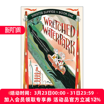 英文原版 Sinister Summer 01 Wretched Waterpark 险恶夏日系列1 悲惨水上乐园 儿童幽默恐怖小说 进口英语原版书籍