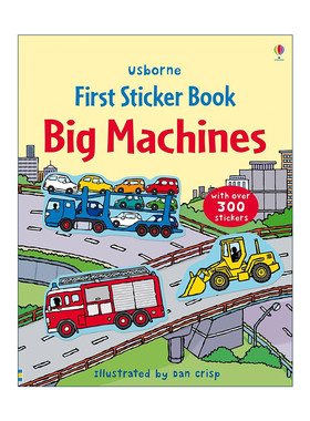 英文原版 Usborne First Sticker Book Big Machines 大型机器主题贴纸书 300多张贴纸 尤斯伯恩儿童启蒙认知益智游戏 英文版