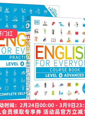 英文原版 English for Everyone Course Book Level 4 Advanced DK人人学英语4新版 高级教材书+练习册 2册 英文版 进口原版书籍