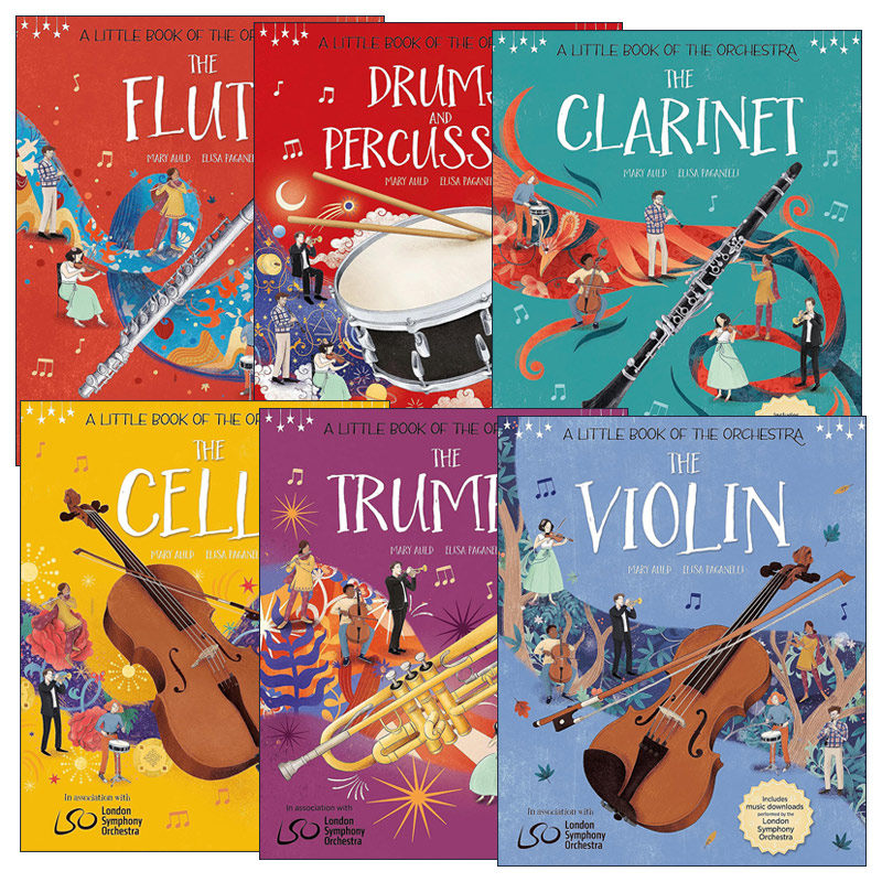 英文原版 A Little Book of the Orchestra 乐团小册子6册套装 音乐乐感培育 乐器知识儿童绘本图画书 英文版 进口英语原版书籍