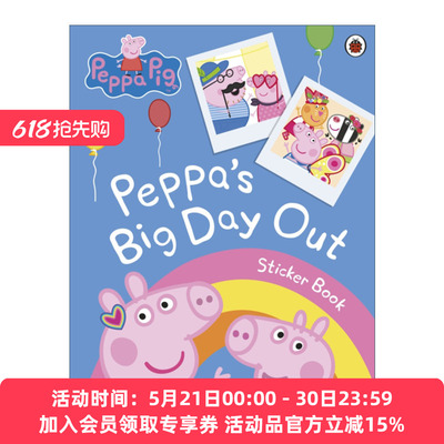 小猪佩奇贴纸场景书  英文原版 Peppa Pig Peppa's Big Day Out Sticker Scenes Book 外出游玩 英文版 进口英语原版书籍