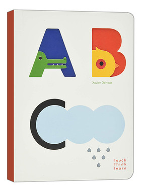 触摸纸板书 ABC 英文原版绘本 TouchThinkLearn ABC 儿童字母单词启蒙认知 英文版 进口英语原版书籍