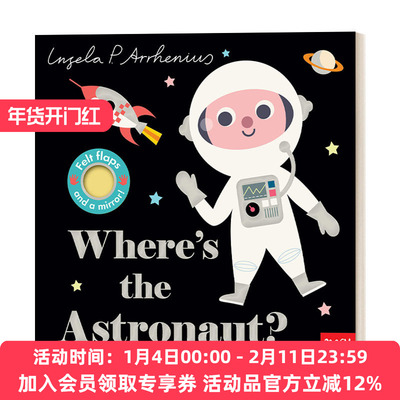 宇航员在哪里 英文原版 Where's the Astronaut? 纸板触摸翻翻书 绘本 英文版 进口英语原版书籍
