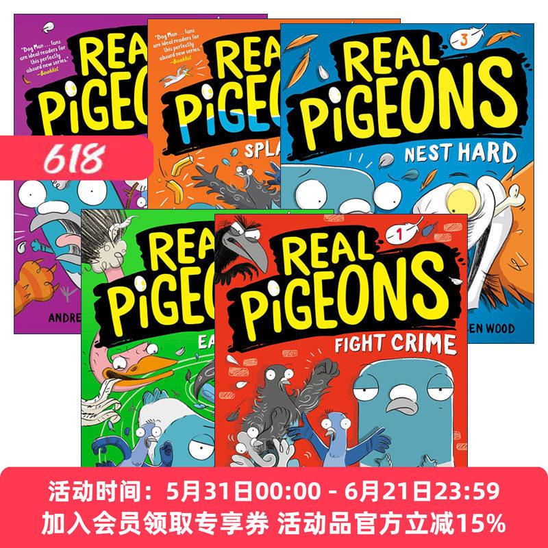 英文原版 Real Pigeons 真正的鸽子系列1-5册 漫画绘本图画书 侦探推理图样式小说 Andrew Mcdonald 英文版 进口英语原版书籍