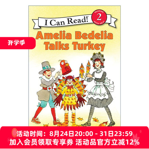 儿童分级阅读插图故事 英文原版 Amelia Bedelia Talks Turkey I Can Read Level 2 英文版 进口英语原版书籍