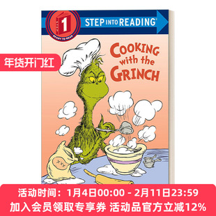 英文原版 Step into Reading 1 - Cooking with the Grinch Dr. Seuss 苏斯博士系列 英文版 进口英语原版书籍