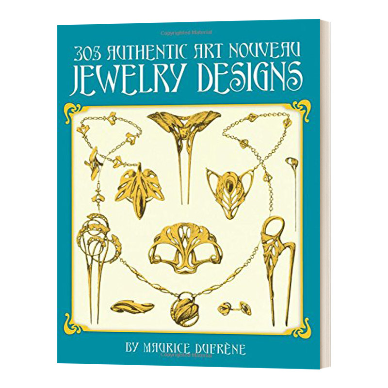 英文原版 305 Authentic Art Nouveau Jewelry Designs 正宗新艺术珠宝设计305款 英文版 进口英语原版书籍