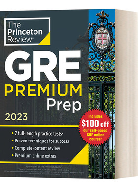 华研原版 英文原版 Princeton Review GRE Premium Prep, 2023 普林斯顿 GRE考试备考指南2023（优质版） 英文版 进口英语原版书籍