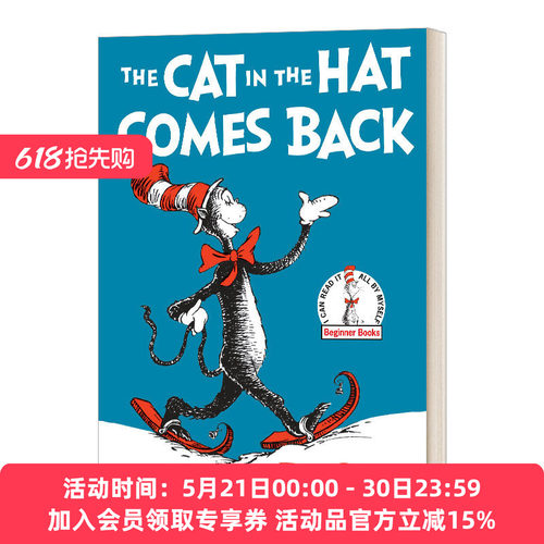 英文原版 The Cat in the Hat Comes Back 戴帽子的猫回来了 苏斯博士精装绘本 廖彩杏书单 儿童启蒙图画故事书 英文版进口英语书