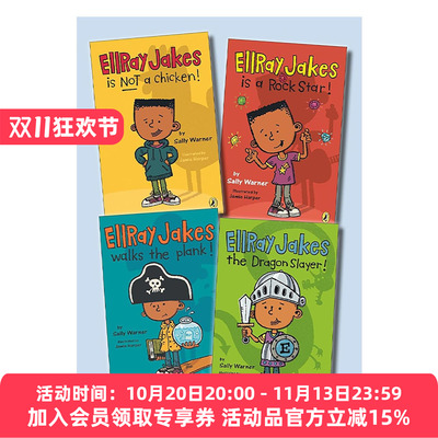 英文原版 Ellray Jakes 4C Box Set 埃雷·杰克系列 1-4册盒装套装 儿童社交友谊章节桥梁故事书 英文版 进口英语原版书籍