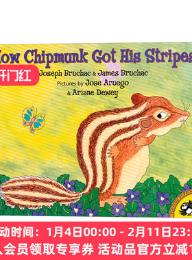 英文原版 How Chipmunk Got His Stripes Picture Puffin Books 花栗鼠的条纹是怎么来的 3-6岁儿童绘本 英文版 进口英语原版书籍