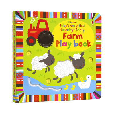 宝宝的首本触摸认知游戏书 英文原版 Usborne Baby's Very First Touchy-Feely Farm Play Book 农场 英文版 进口英语原版书籍