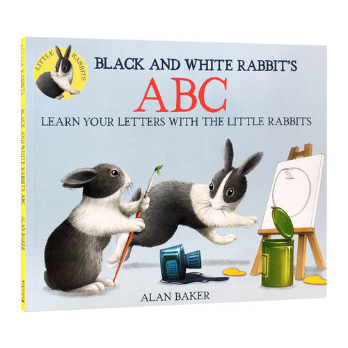 英文原版绘本 Black And White Rabbit'S ABC 黑色和白色的兔子的ABC 英文版 进口英语原版书籍