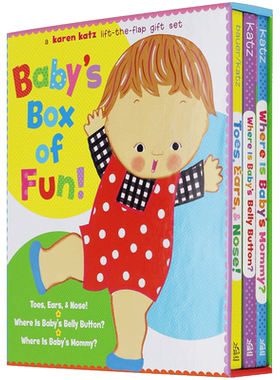 英文原版绘本 Karen Katz卡伦卡茨翻翻书 Where Is Babys Belly Button 宝宝肚脐眼儿在哪里3册盒装0-3岁低幼入门启蒙学习英语童书