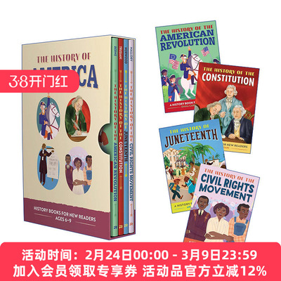 儿童初学历史系列  英文原版 The History Of Series For Kids Box Set 4册盒集 6-9岁 含美国独立战争 宪法 六月节 民权运动