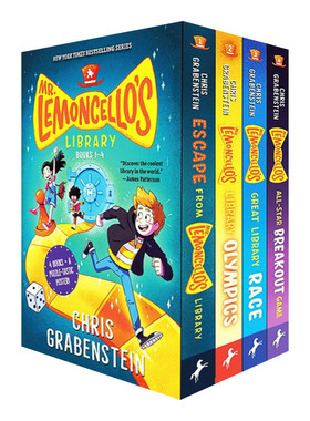 神奇图书馆系列1-4册 美版 英文原版 Mr. Lemoncello's Library Books 1-4 (Boxed Set) 英文版 正版 进口英语原版书籍