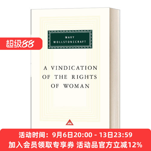 英文原版 A Vindication of Rights of Woman 为女权辩护 人人图书馆精装收藏版 英文版 进口英语原版书籍