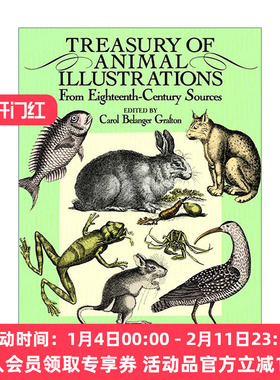 英文原版 Treasury of Animal Illustrations 18世纪动物图鉴 插图 Carol Grafton 英文版 进口英语原版书籍
