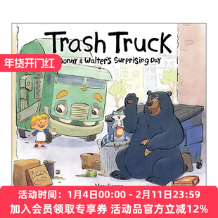 英文原版 Trash Truck Donny & Walter's Surprising Day 小汉克和垃圾 浣熊和熊惊喜的一天 精装图画书 英文版 进口英语原版书籍