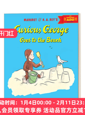 英文原版 Curious George Goes to the Beach with downloadable audio 好奇猴乔治去沙滩 音频可下载 英文版 进口英语原版书籍