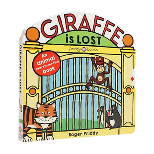 长颈鹿丢失了 英文原版绘本 Giraffe is Lost 长颈鹿不见了儿童动物启蒙认知图画书 英文版英语抽拉纸板书 亲子趣味互动阅读读物