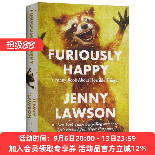 高兴死了 英文原版 Furiously Happy 焦虑症抑郁症自我治疗书籍 幽默感人散文故事 英文版原版英语书籍 珍妮罗森著 Jenny Lawson