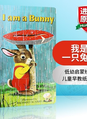 I am a Bunny我是一只兔子英文原版绘本 0-3岁幼儿童宝宝英语启蒙纸板书 搭好饥饿的毛毛虫dear zoo晚安大猩猩brown bear