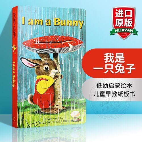 I am a Bunny我是一只兔子英文原版绘本 0-3岁幼儿童宝宝英语启蒙纸板书 搭好饥饿的毛毛虫dear zoo晚安大猩猩brown bear - 封面
