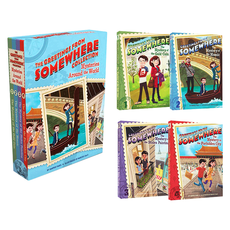来自某处的问候4册盒装 英文原版 The Greetings from Somewhere Collection 英文版儿童冒险推理小说 进口原版英语初级章节书