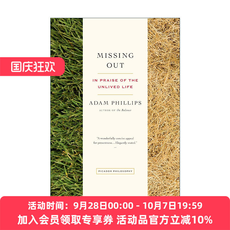 英文原版 Missing Out 错过 赞美未曾好好活过 英国精神分析学家Adam Phillips 英文版 进口英语原版书籍