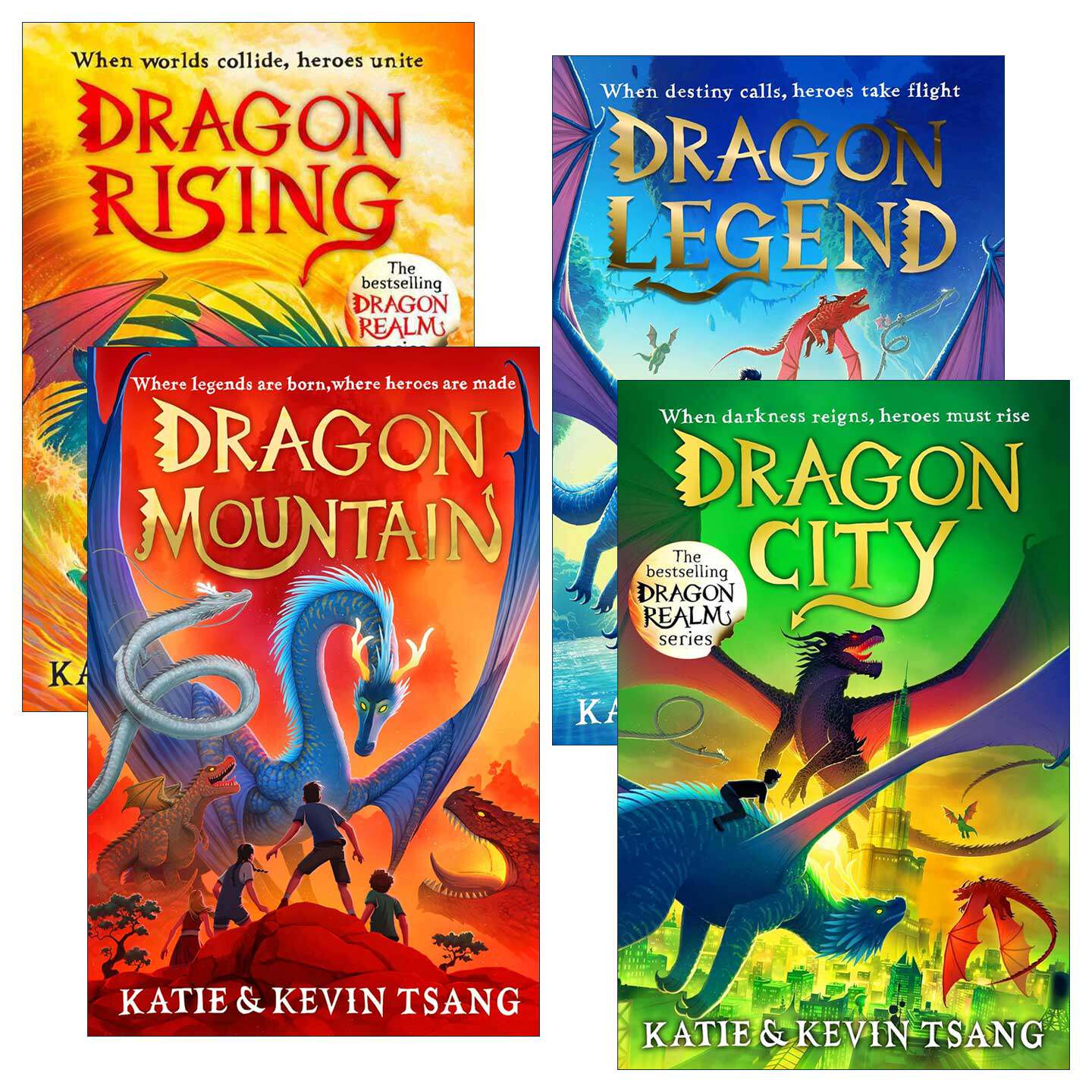 英文原版 Dragon Realm Book 1-4 龙国系列1-4册 儿童动作冒险小说 英文版 进口英语原版书籍