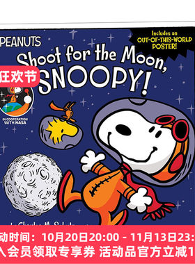 向月球射击！史努比 英文原版 Shoot for the Moon  Snoopy! 英文版 进口英语原版书籍