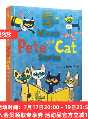 华研原版 皮特猫12个故事合集 Pete the Cat: 5-Minute Pete the Cat Stories 皮特猫5分钟故事集12个故事 英文原版 进口英语书籍