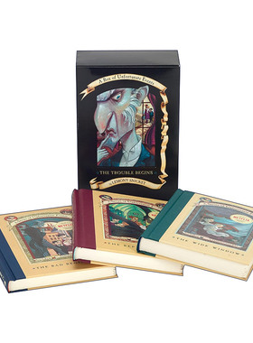 英文原版 A Series of Unfortunate Events Box The Trouble Begins 波特莱尔大冒险 雷蒙斯尼奇的不幸历险套装1-3册 精装