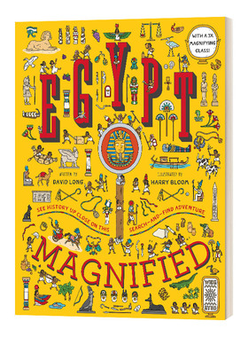 英文原版 Egypt Magnified With a 3x Magnifying Glass 放大了的埃及 附上3倍放大镜 历史趣味知识启蒙 英文版 进口英语原版书籍