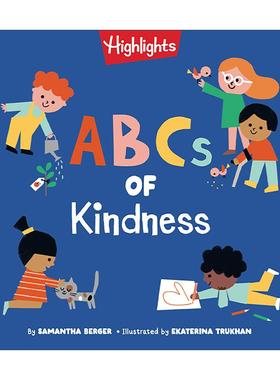 英文原版 ABCs of Kindness 善良的字母 亮点幼儿及学龄前儿童情绪礼仪启蒙认知绘本 纸板书 英文版 进口英语原版书籍
