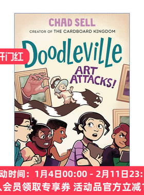 德尔维尔2 艺术攻击 英文原版 Doodleville 02 Art Attacks! 儿童超级英雄图画小说 全彩漫画 Chad Sell 英文版 进口英语书籍