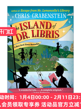 博士的小岛 英文原版 The Island of Dr.Libris 儿童推理冒险小说 神奇图书馆系列作者Chris Grabenstein 英文版 进口英语原版书籍