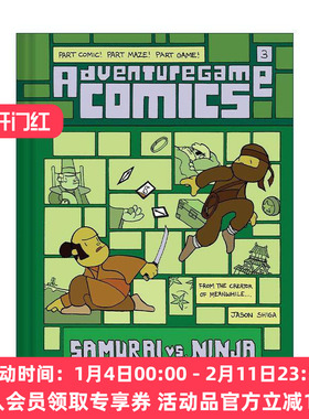 英文原版 Adventuregame Comics Samurai vs Ninja 冒险游戏漫画3 武士大战忍者 儿童互动图像小说 精装 Meanwhile作者Jason Shiga