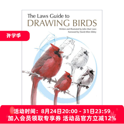 鸟类绘画的第一堂课 英文原版 The Laws Guide to Drawing Birds 美国自然学家约翰劳斯赏鸟与画鸟指南 John Muir Laws 进口英语书