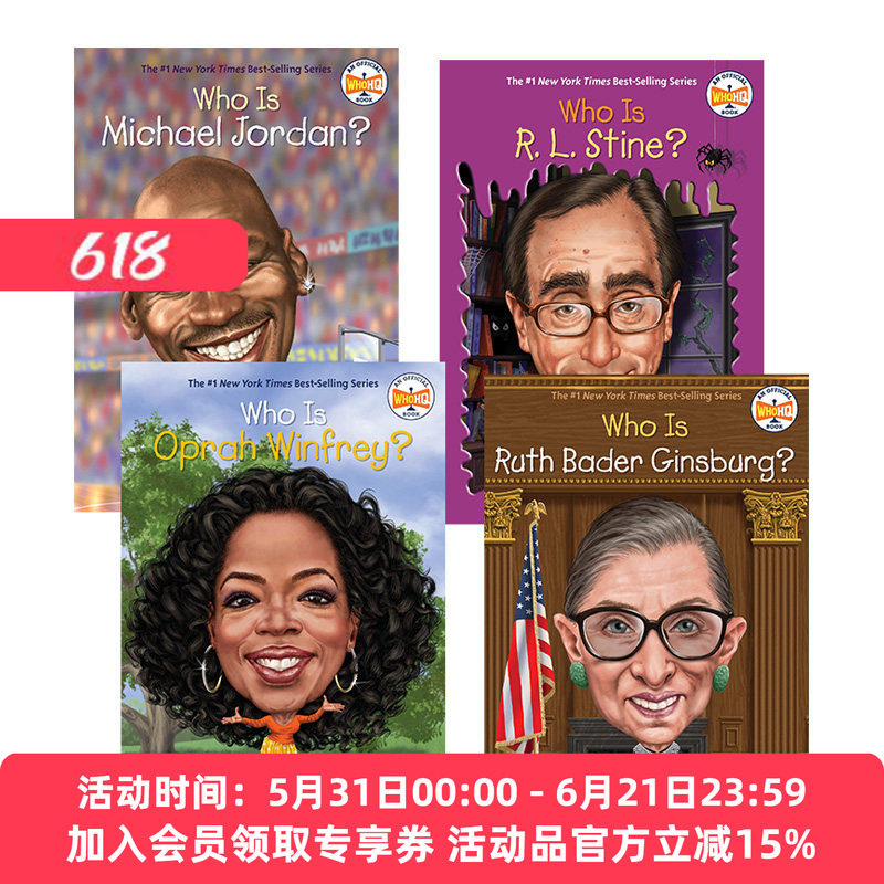 华研原版 人物传记系列 4本套装 英文原版 Who Is 中小学生读物 纽约时报畅销书 历史名人科普 英文版 进口英语书籍