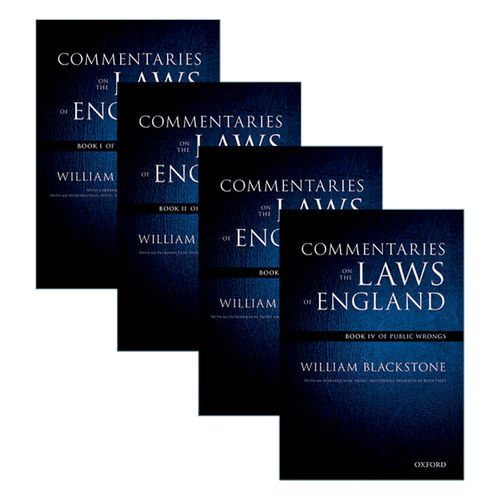 英文原版 The Oxford Edition of Blackstone's Commentaries on the Laws of England 牛津版 布莱克斯通英国法释义 全四卷