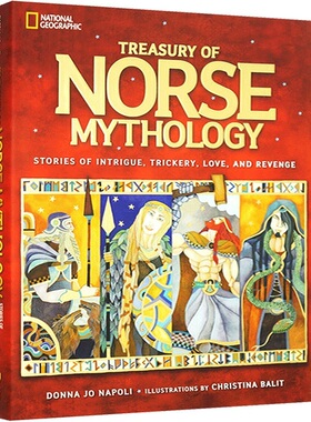 英文原版 National Geographi 美国国家地理 Treasury of Norse Mythology神话小说系列北欧神话彩色绘本 进口图画故事书 精装