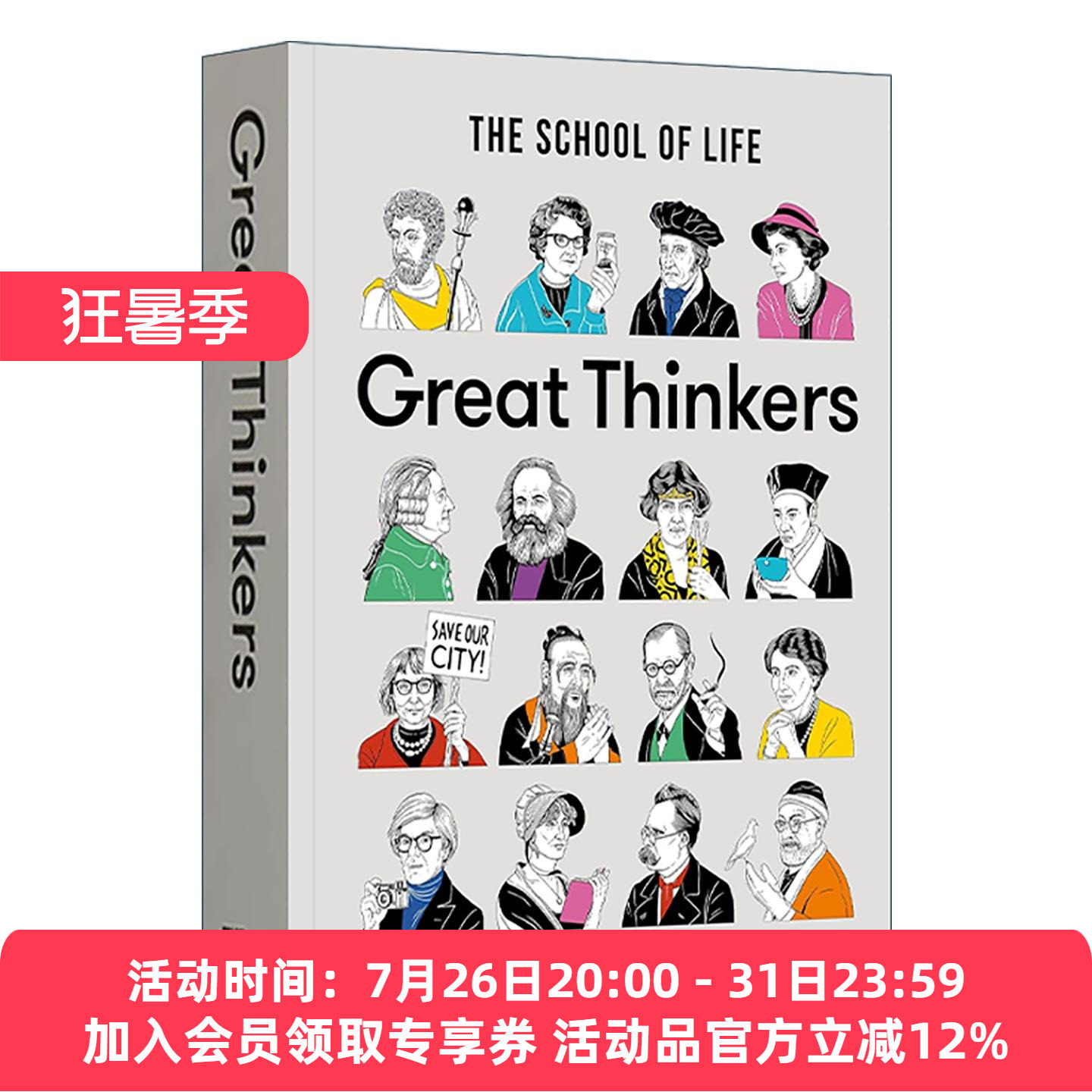 英文原版 Great Thinkers 伟大思想家 60位哲人的思想 帮助改善你的当下生活 精装 人生学校系列 英文版 进口英语原版书籍