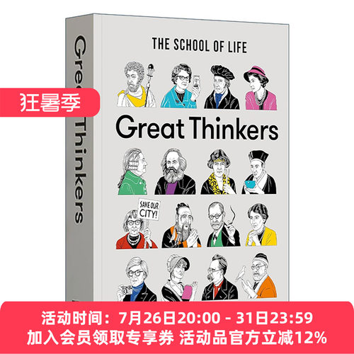 英文原版 Great Thinkers 伟大思想家 60位哲人的思想 帮助改善你的当下生活 精装 人生学校系列 英文版 进口英语原版书籍
