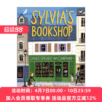 英文原版 Sylvia's Bookshop 西尔维娅的莎士比亚书店 原莎士比亚书店创始人西尔维娅·比奇 精装图画书 英文版 进口英语原版书籍
