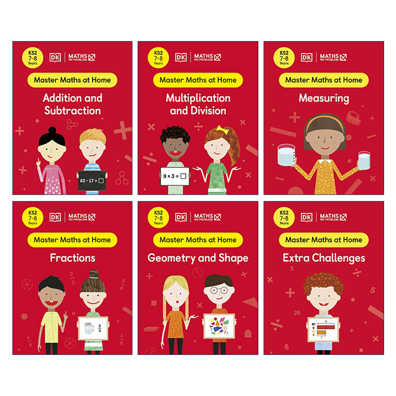 英文原版 Collection of 6 Workbooks Ages 7-8 Key Stage 2DK数学没问题练习册6册套装7-8岁 KS2 英文版 进口英语原版书籍