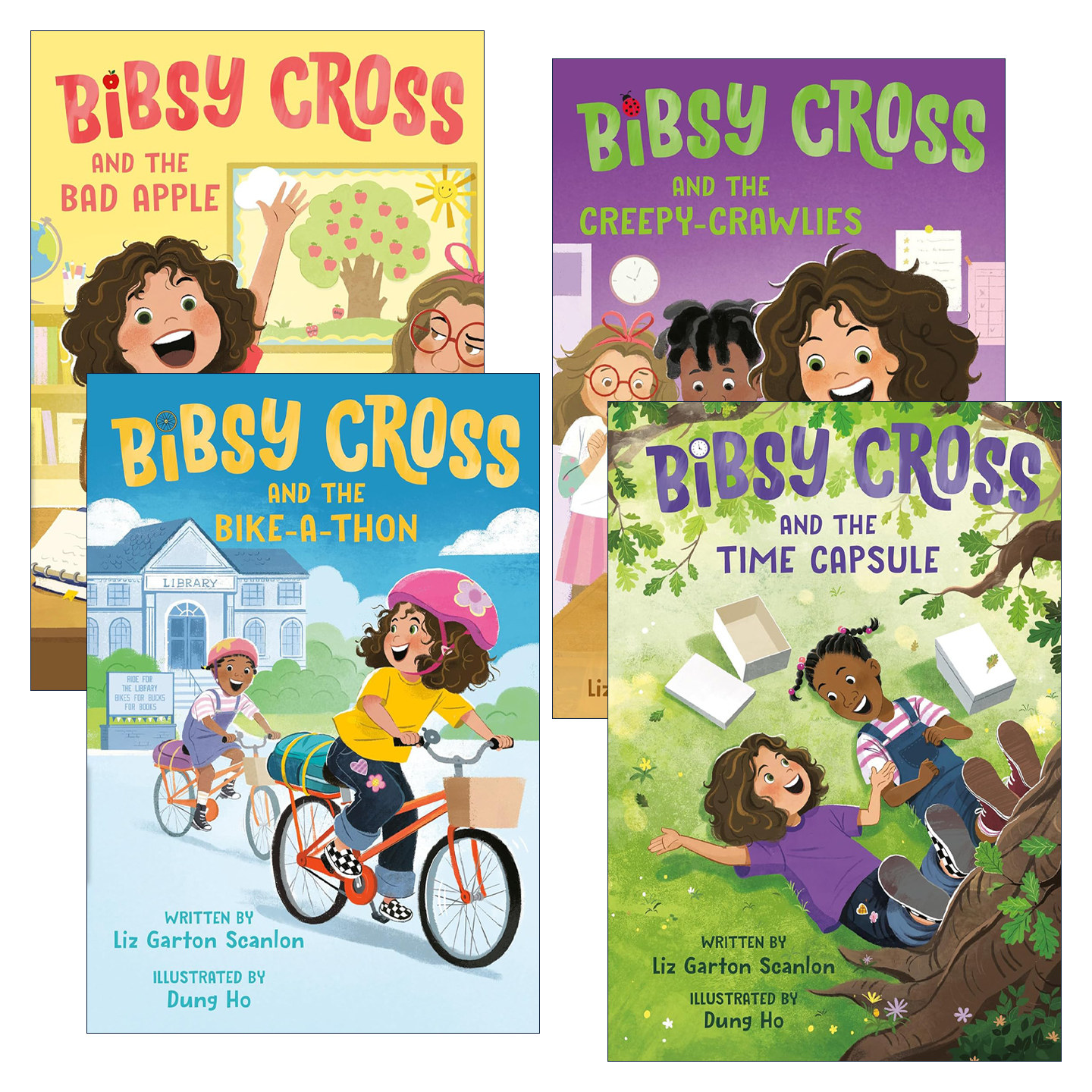 英文原版 Bibsy Cross 比斯·克罗斯系列4册 儿童章节桥梁故事书 凯迪克奖得主莉兹•嘉顿•斯坎伦 英文版 进口英语原版书籍