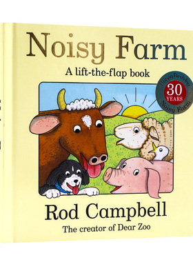 热闹的农场 英文原版 Noisy Farm 纸板翻翻书 Dear zoo同作者 Rod Campbell 英文版幼儿英语启蒙绘本 搭好饥饿的毛虫我是一只兔子