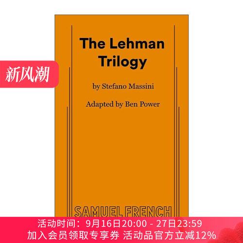 英文原版 The Lehman Trilogy 雷曼兄弟三部曲 雷曼三幕剧 戏剧 斯特凡诺·马西尼 英文版 进口英语原版书籍